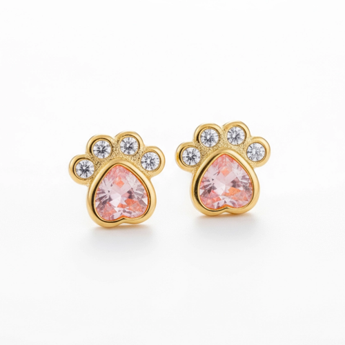 Angel Paws Earrings — Gold Tone