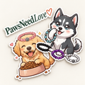 PawsNeedLove Stickers (x3)